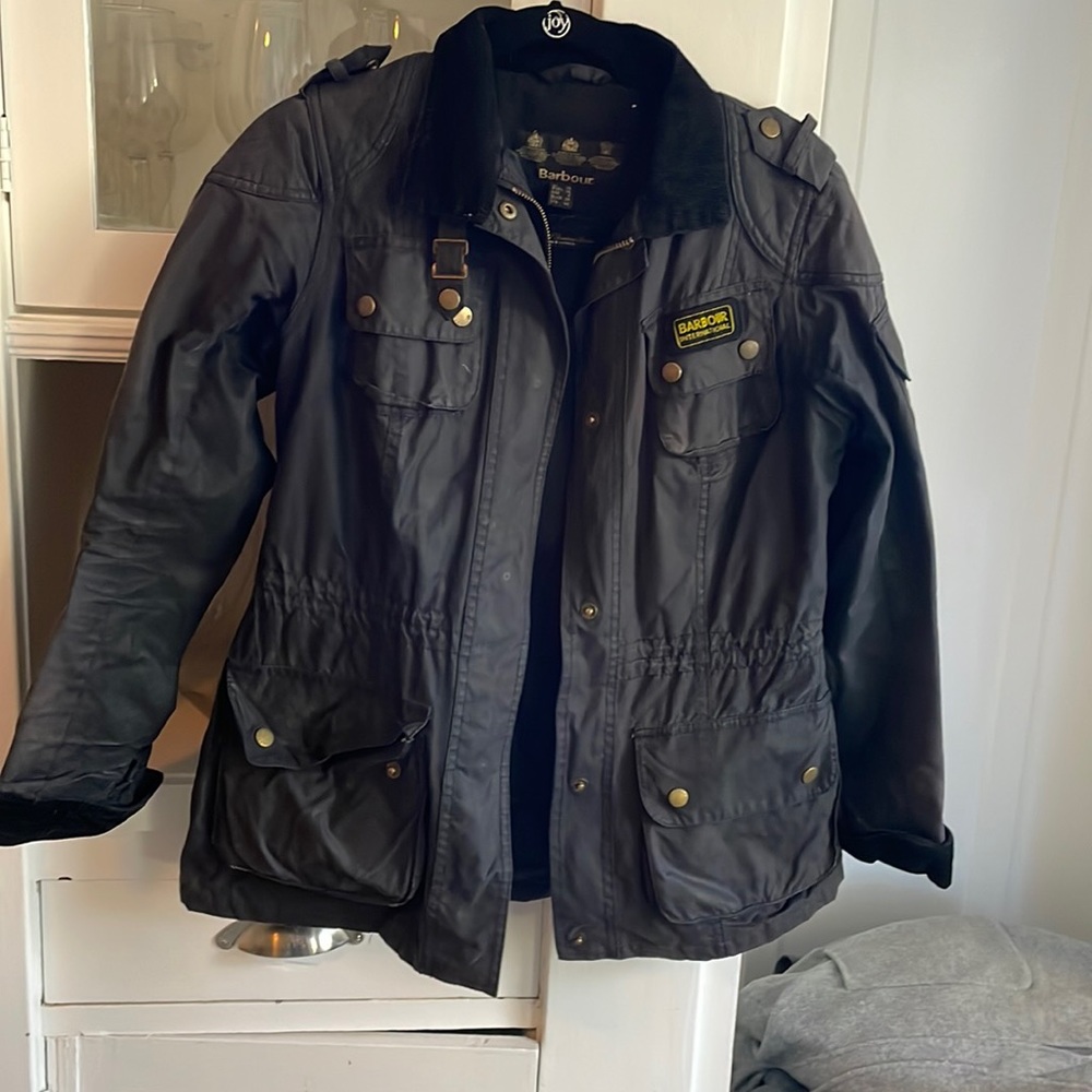Barbour coat- waist cinches